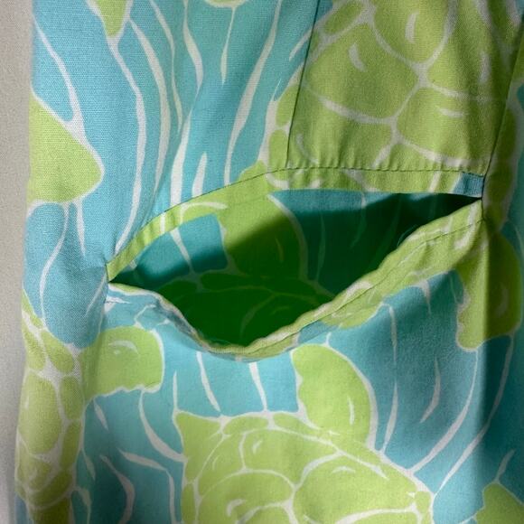 Turtle Print Blue and Green Skirt - Picture 3 of 8